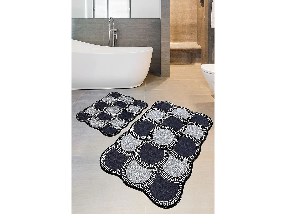 Alfombra de baño Set (2 piezas) Ciorcail gris azul oscuro