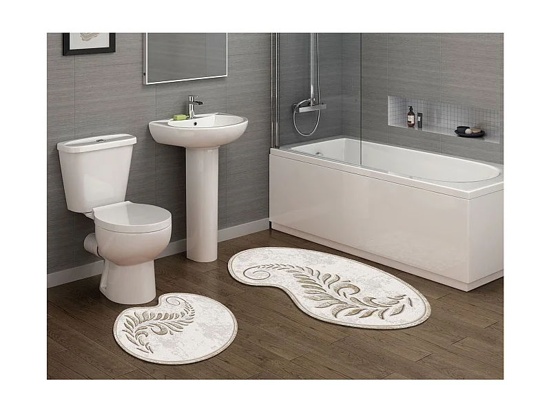 Alfombra de baño Set (2 piezas) 210FG41115KR crema