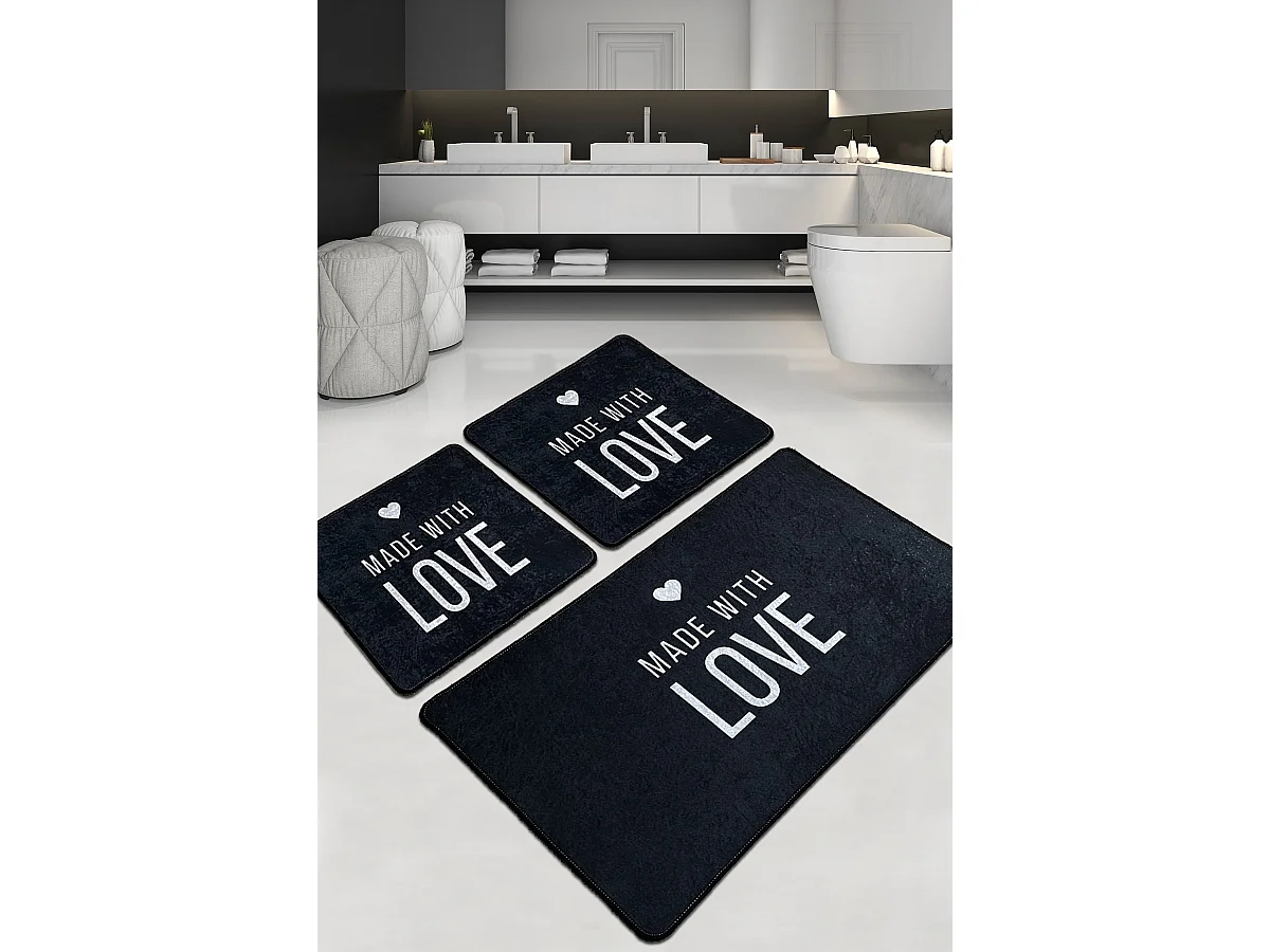 Alfombra de baño Set (3 piezas) Con Amore Djt multicolor