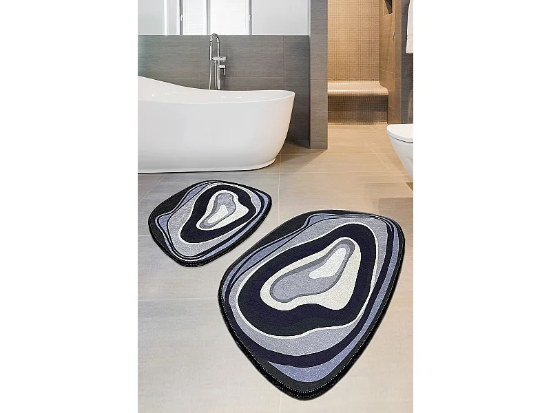 Alfombra de baño Set (2 piezas) Piedra lila púrpura gris