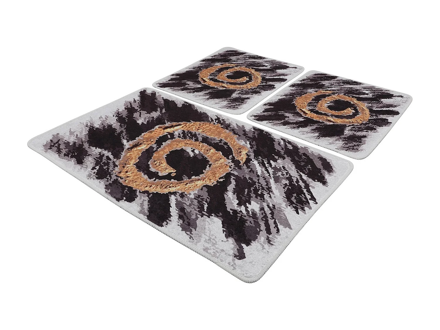 Alfombra de baño Set (3 piezas) Dagger oro blanco negro
