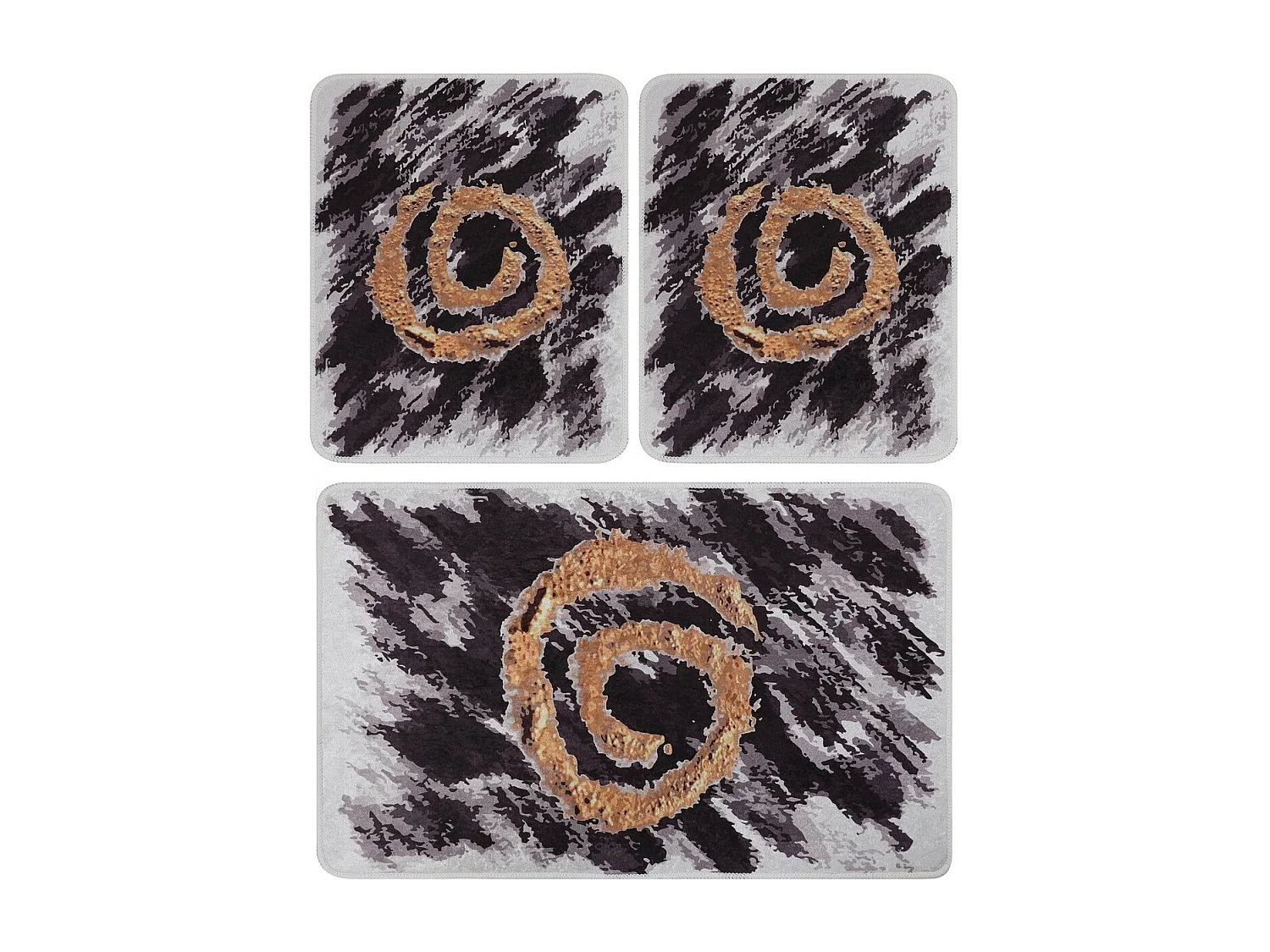 Alfombra de baño Set (3 piezas) Dagger oro blanco negro