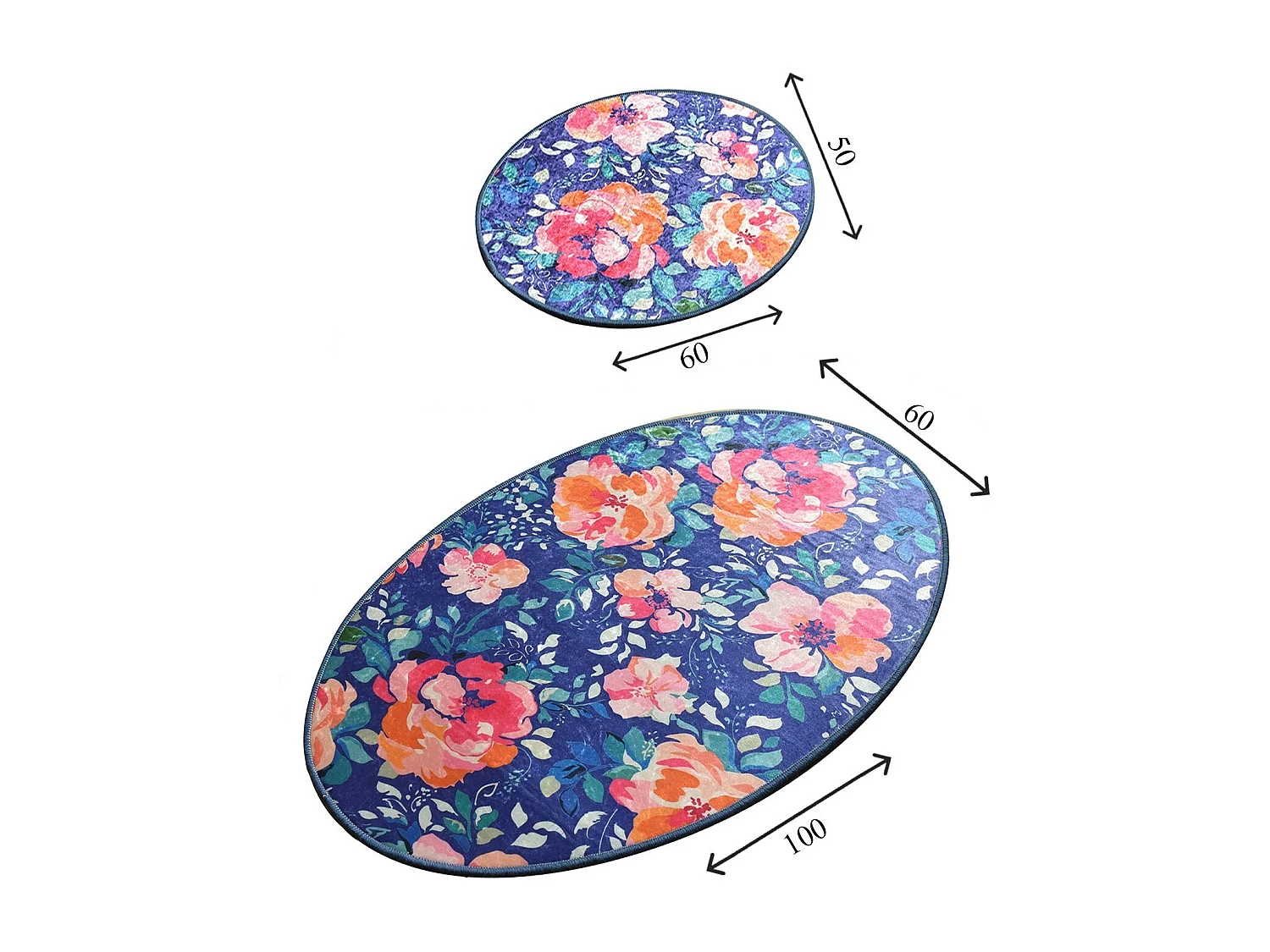 Alfombra de baño Set (2 piezas) Flowers DJT multicolor