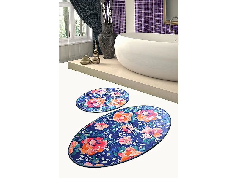 Alfombra de baño Set (2 piezas) Flowers DJT multicolor