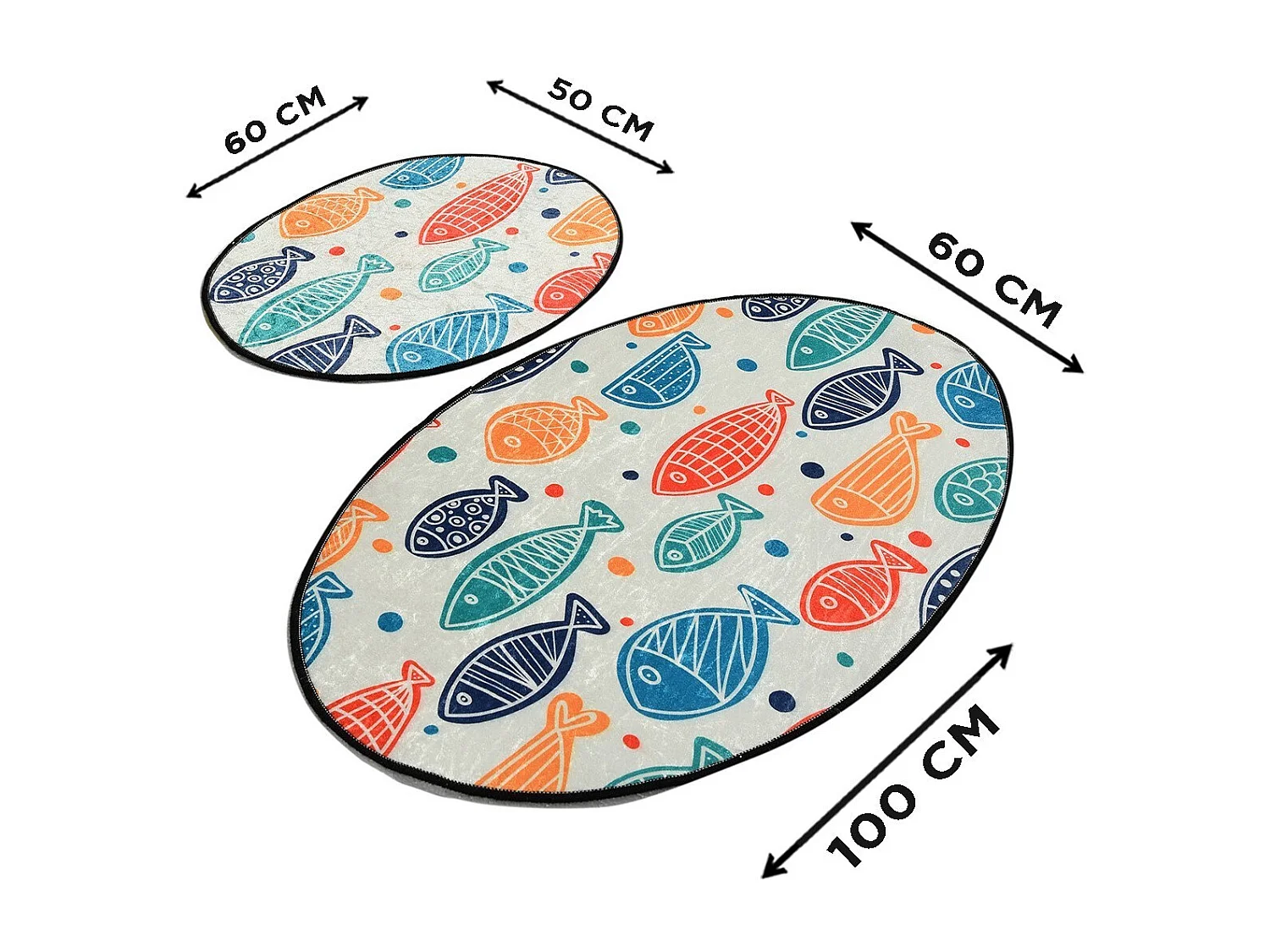 Alfombra de baño Set (2 piezas) Fish DJT  multicolor