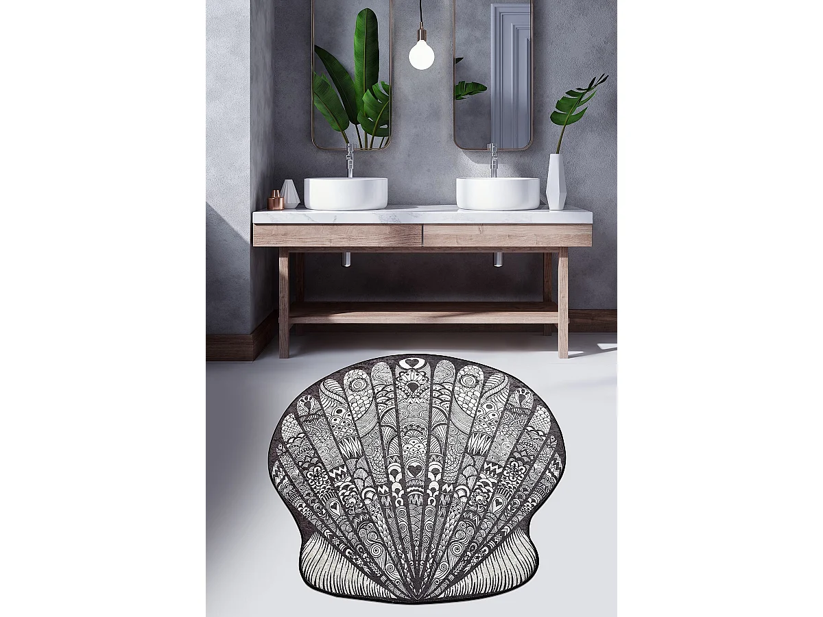 Alfombra de baño Maris 100 blanco negro