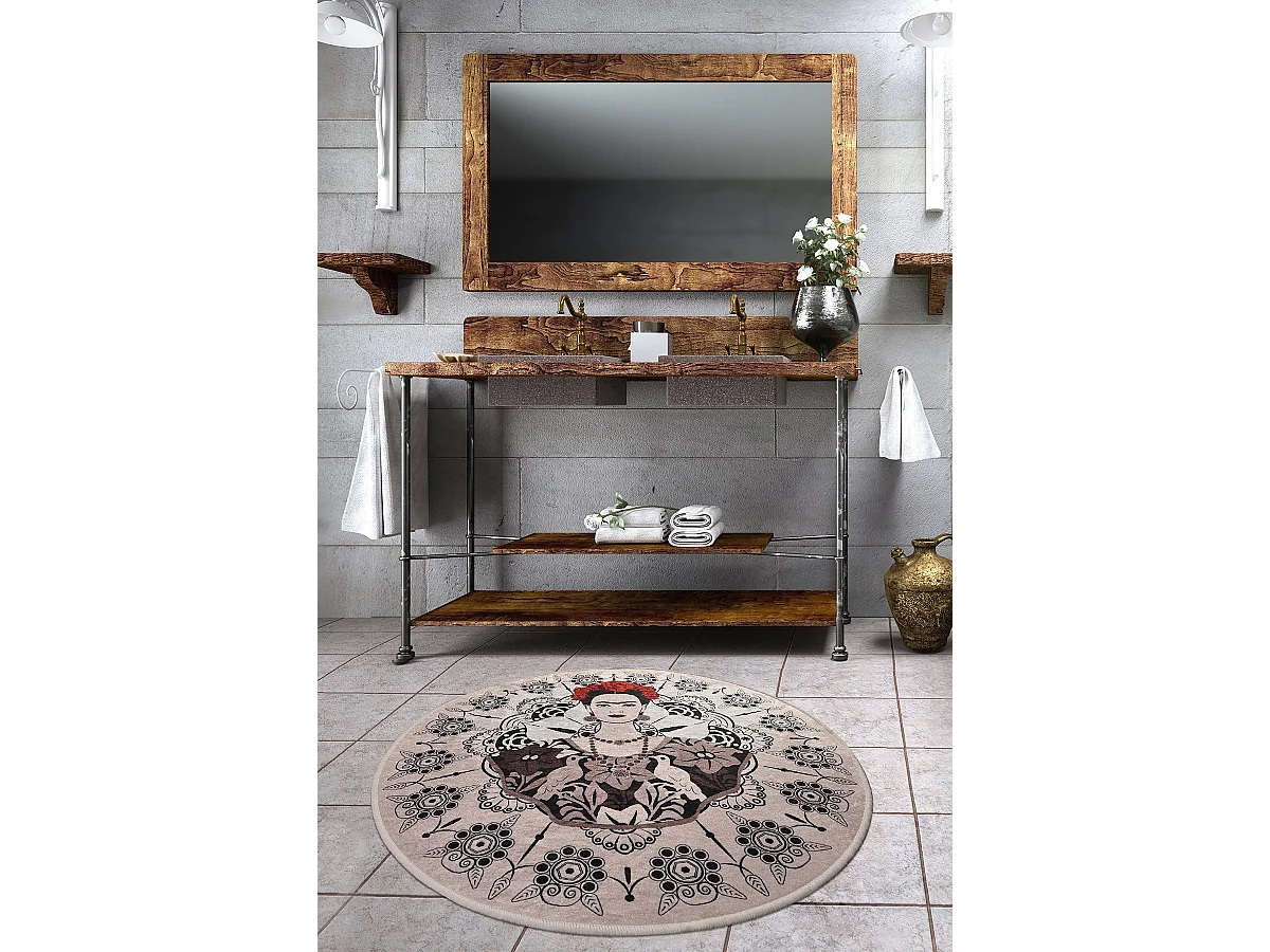 Alfombra de baño Frida Round (140) multicolor