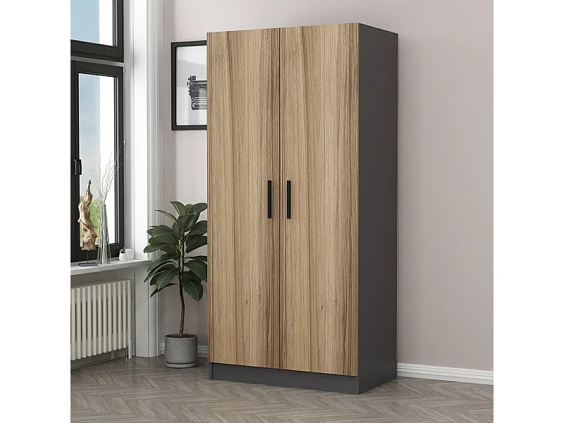 Armario Kale-210 color roble antracita 90x210x52 cm
