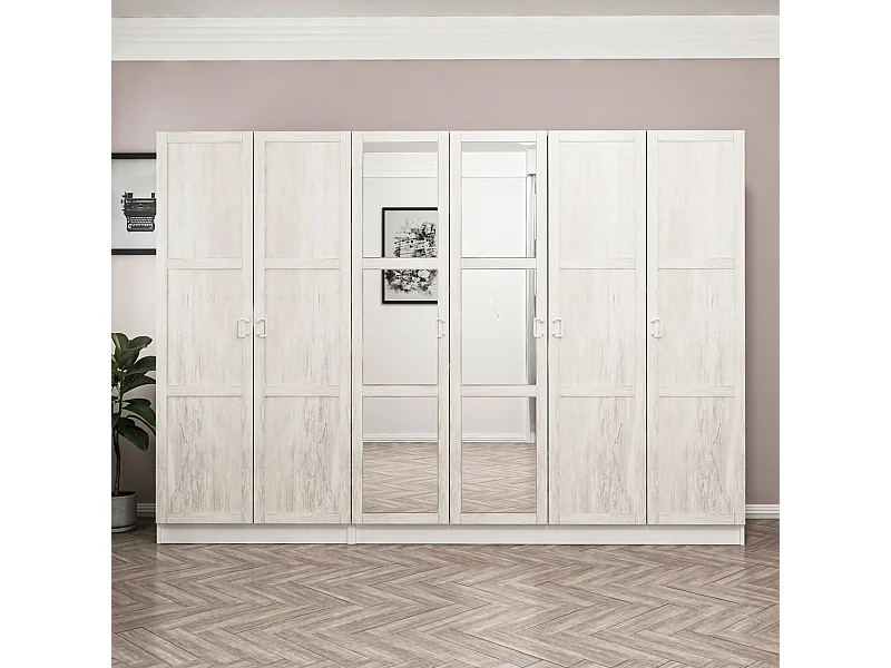 Armario Kale Country-2460 blanco 225x190x52 cm