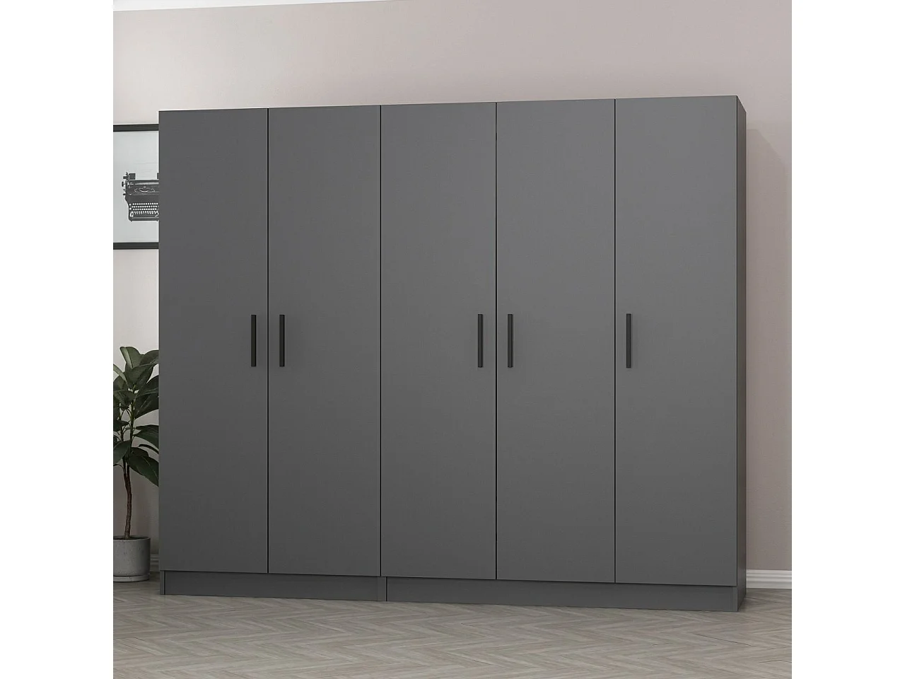 Armario Kale-5079 antracita 225x210x52 cm