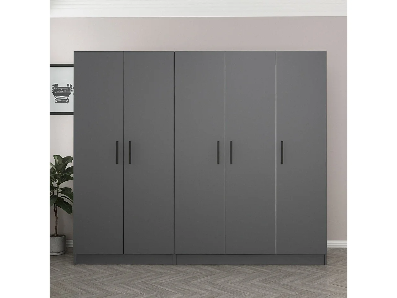 Armario Kale-5079 antracita 225x210x52 cm