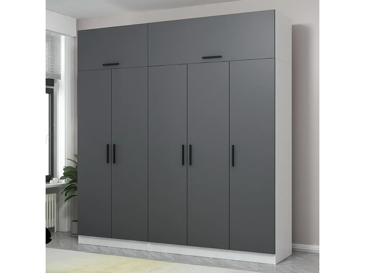 Armario Kale-5147 antracita 225x235x52 cm