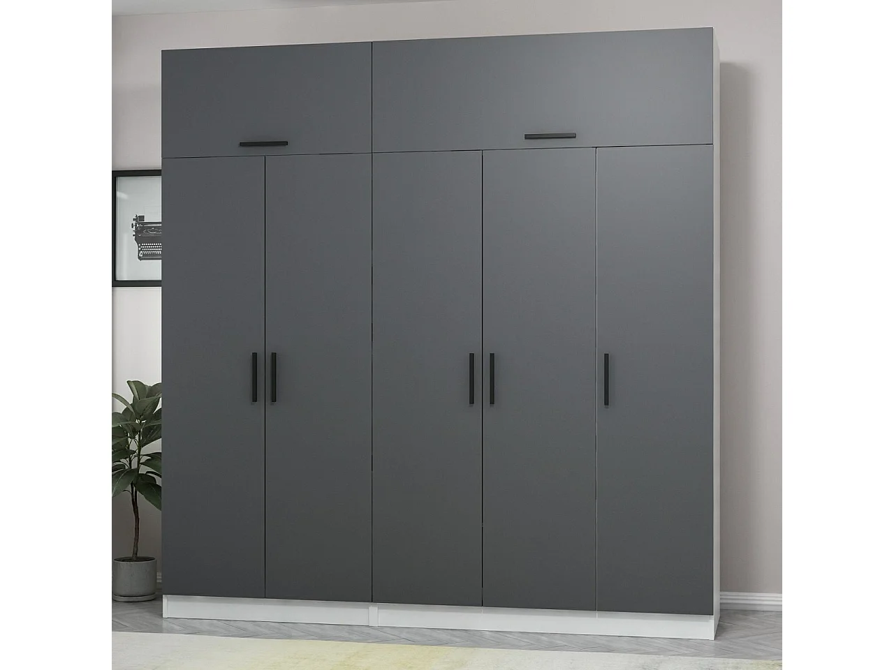 Armario Kale-5147 antracita 225x235x52 cm