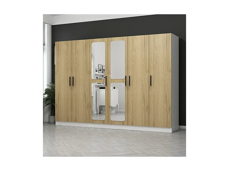 Armario Kale-2714 color nogal 225x190x52 cm