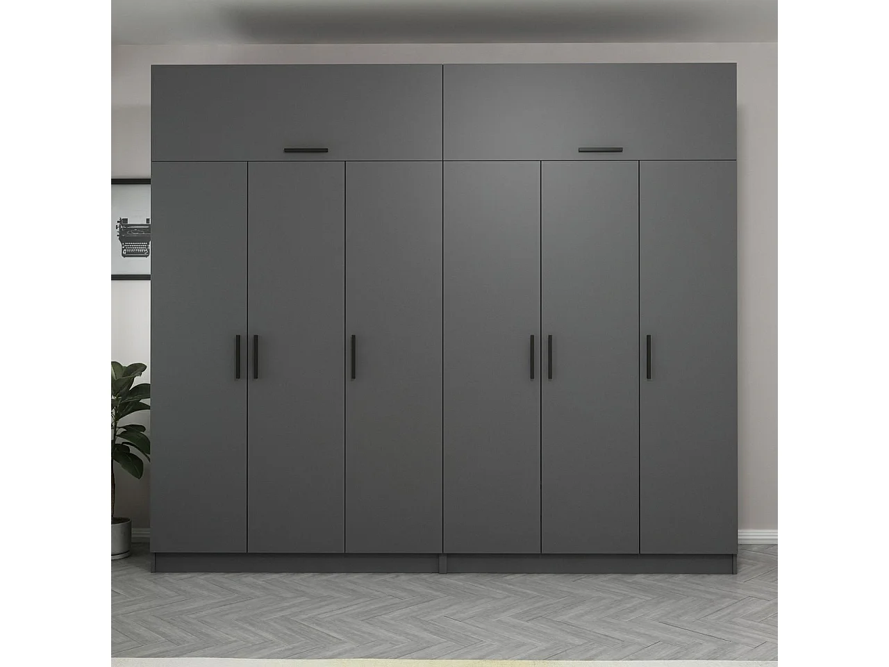 Armario Kale-5267 antracita 270x255x52 cm