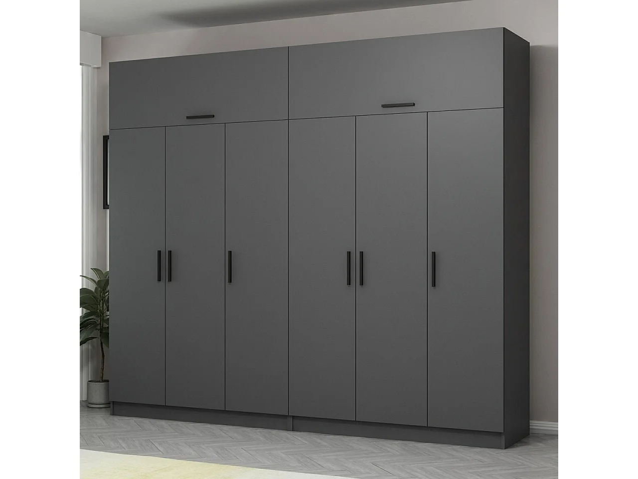 Armario Kale-5267 antracita 270x255x52 cm