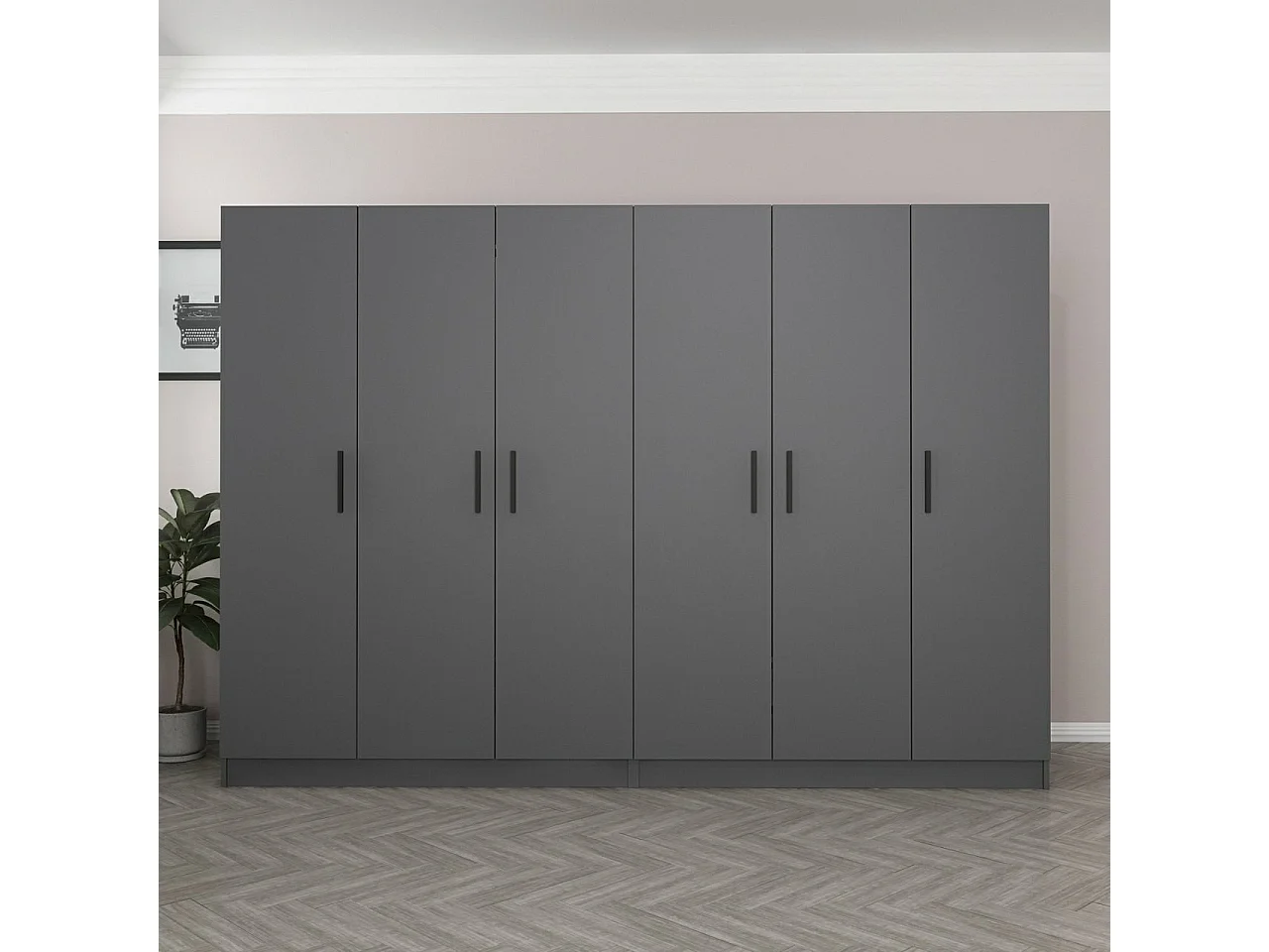 Armario Kale-4977 antracita 270x190x52 cm