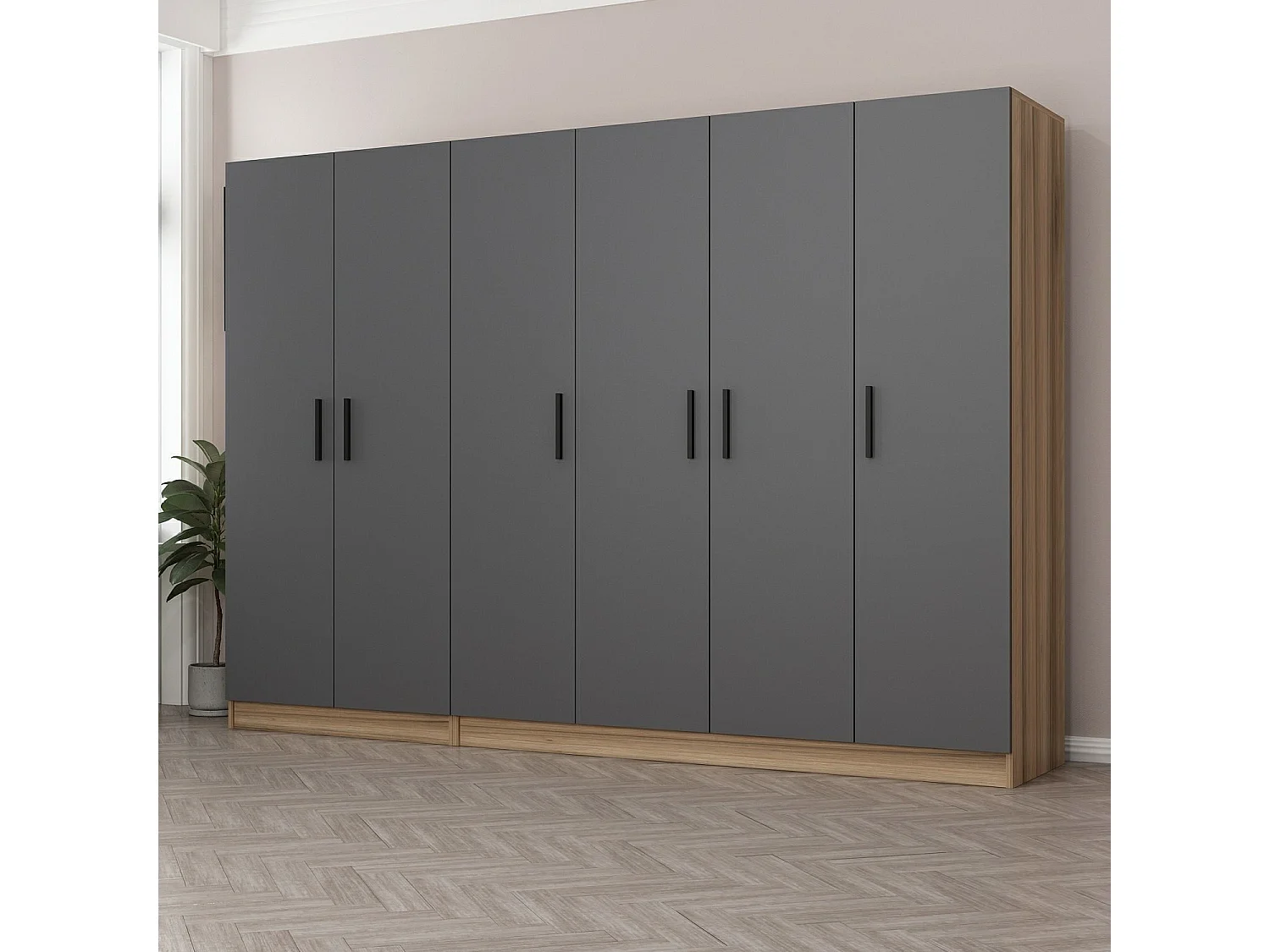 Armario Kale-7640 antracita 270x210x52 cm