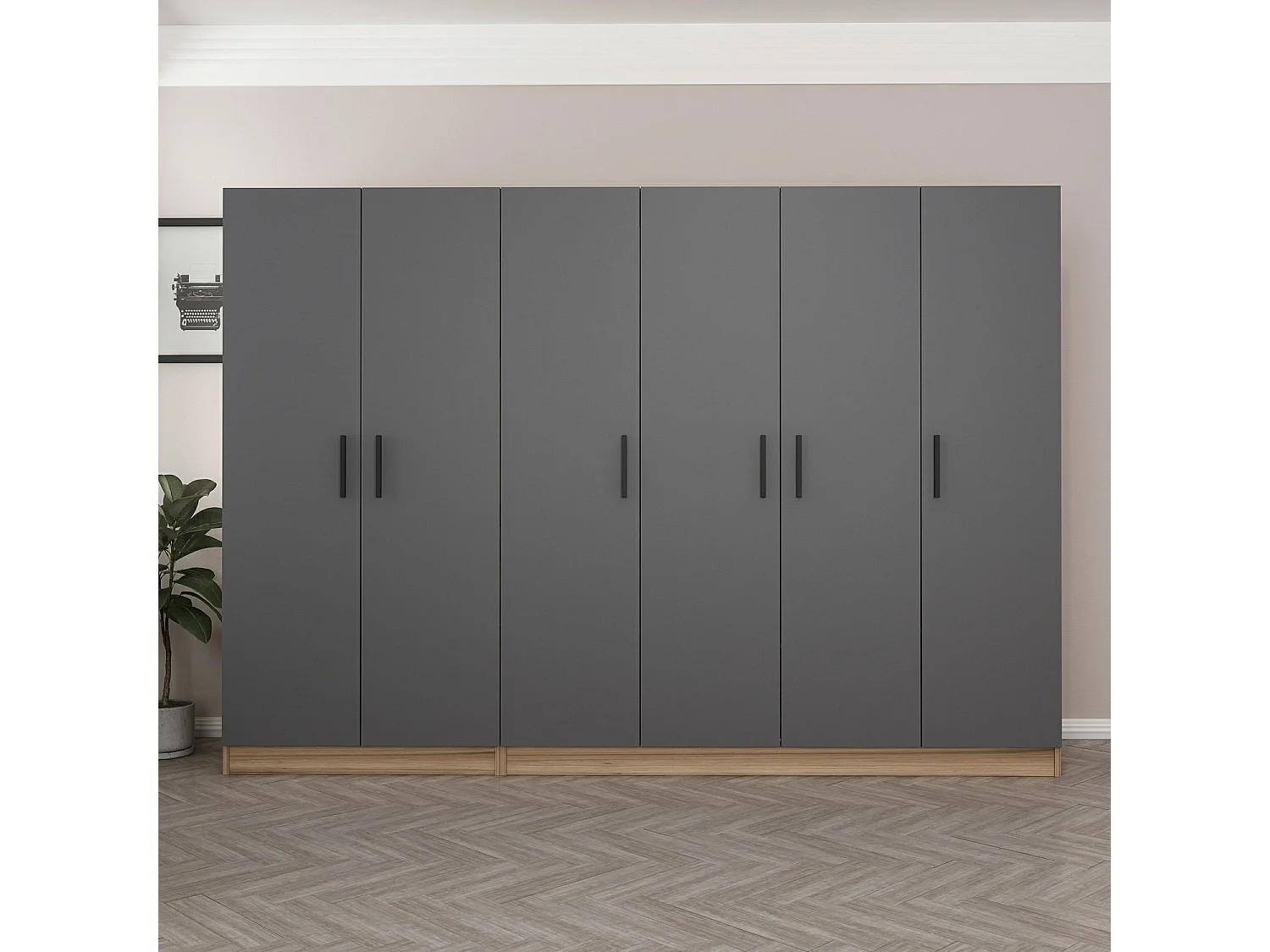 Armario Kale-7640 antracita 270x210x52 cm