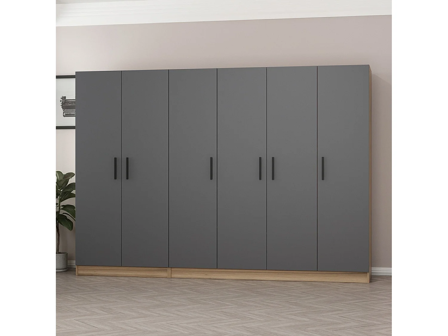 Armario Kale-7640 antracita 270x210x52 cm