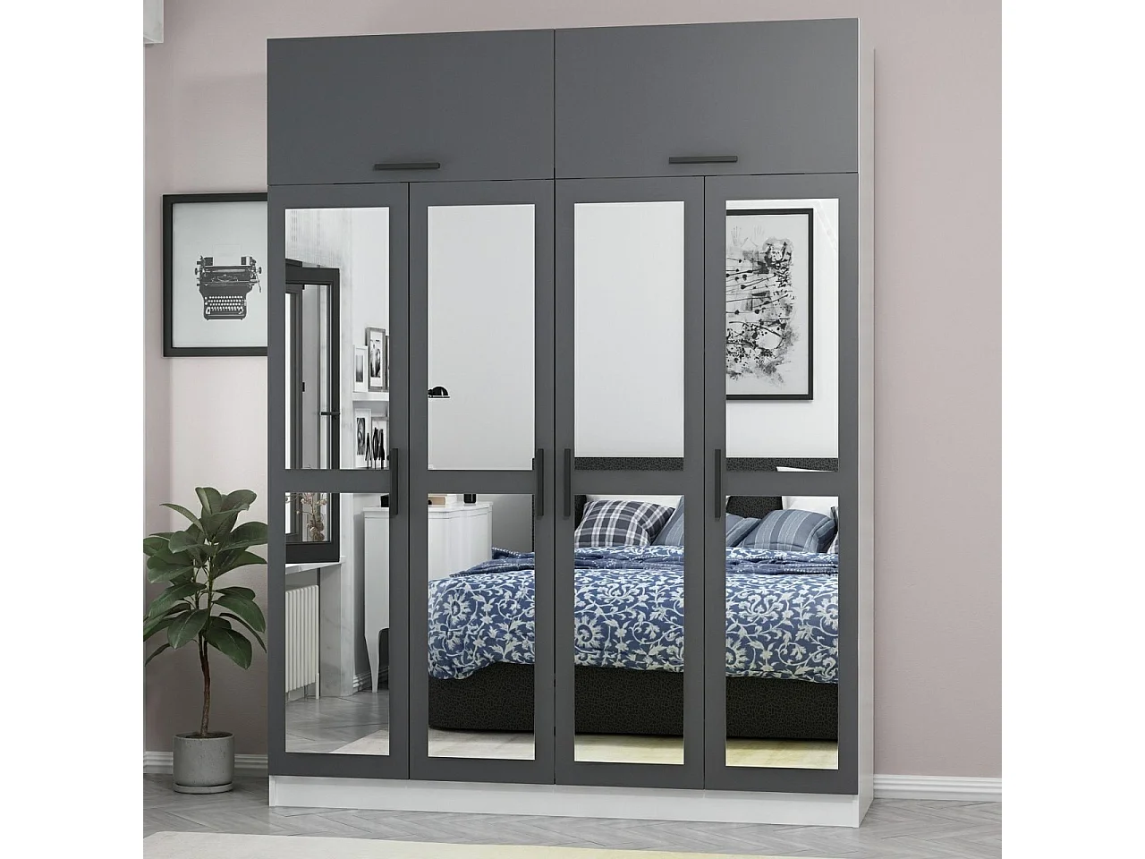 Armario Kale-5157 antracita 180x235x52 cm