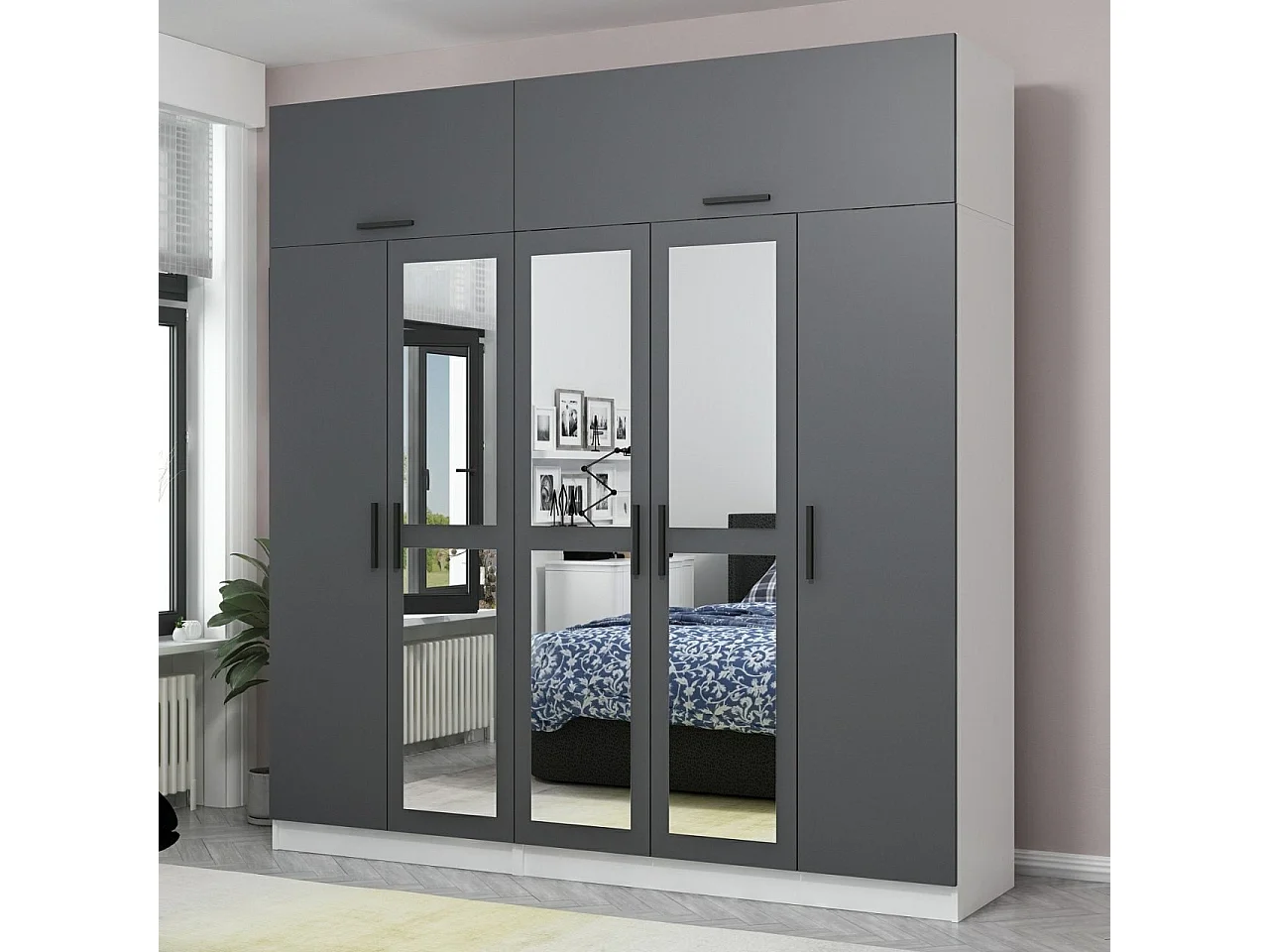 Armario Kale-5249 antracita 225x255x52 cm