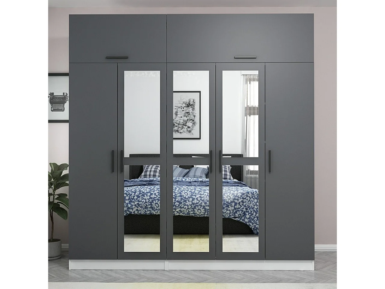 Armario Kale-5249 antracita 225x255x52 cm