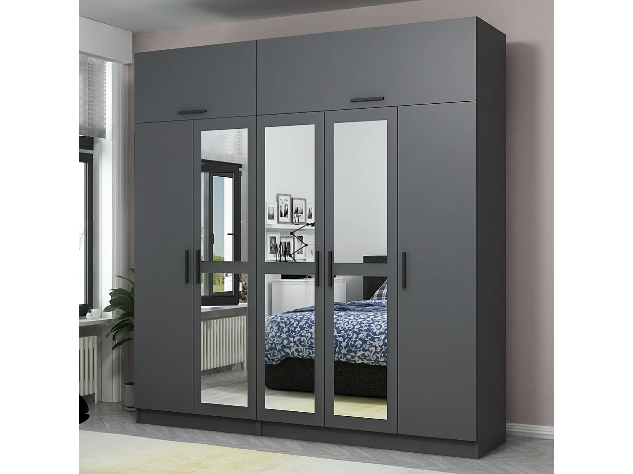 Armario Kale-5185 antracita 225x235x52 cm