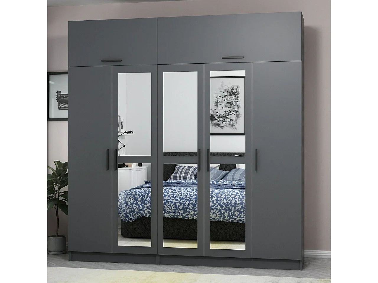 Armario Kale-5185 antracita 225x235x52 cm