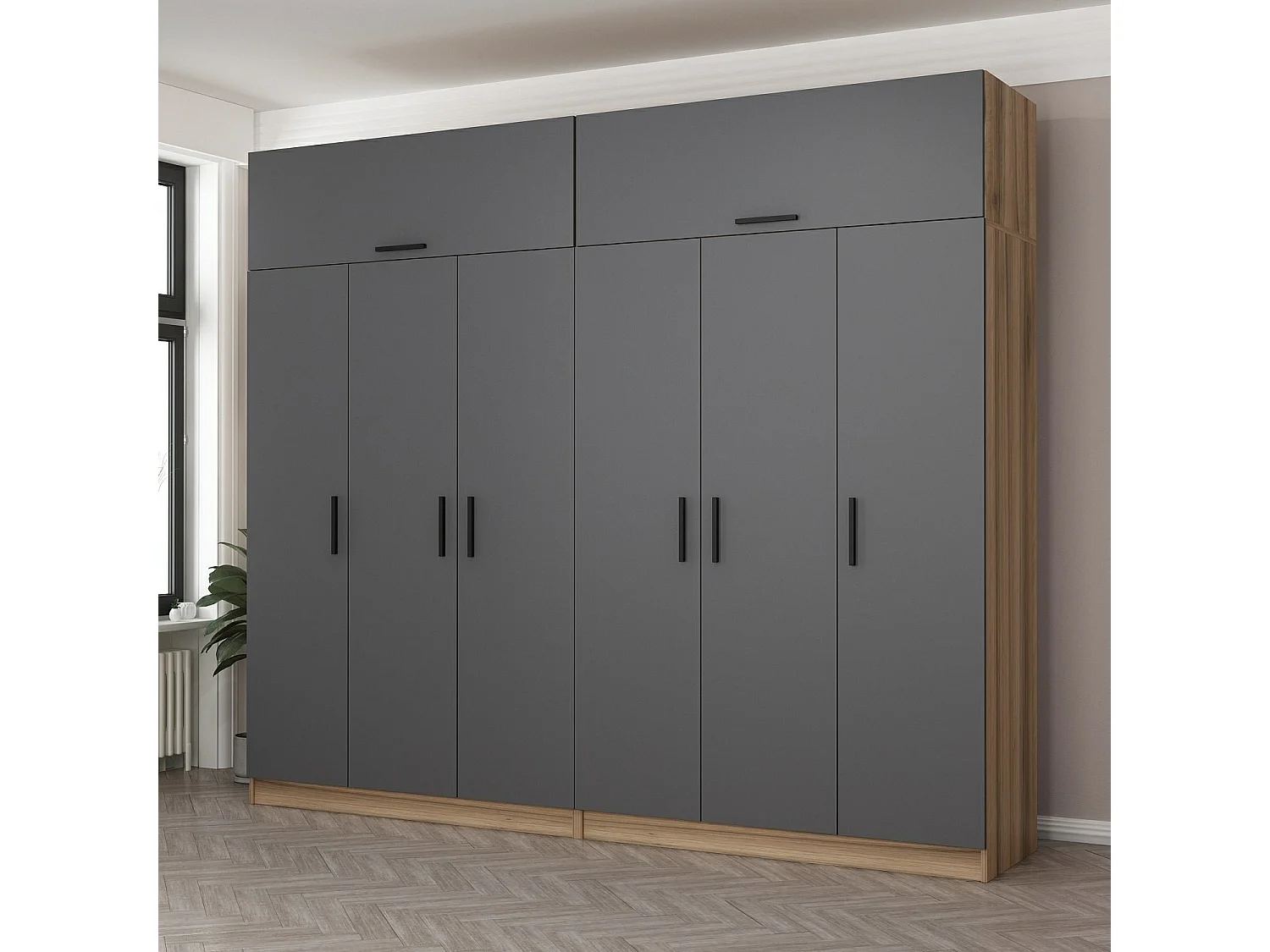 Armario Kale-7531 antracita 270x235x52 cm