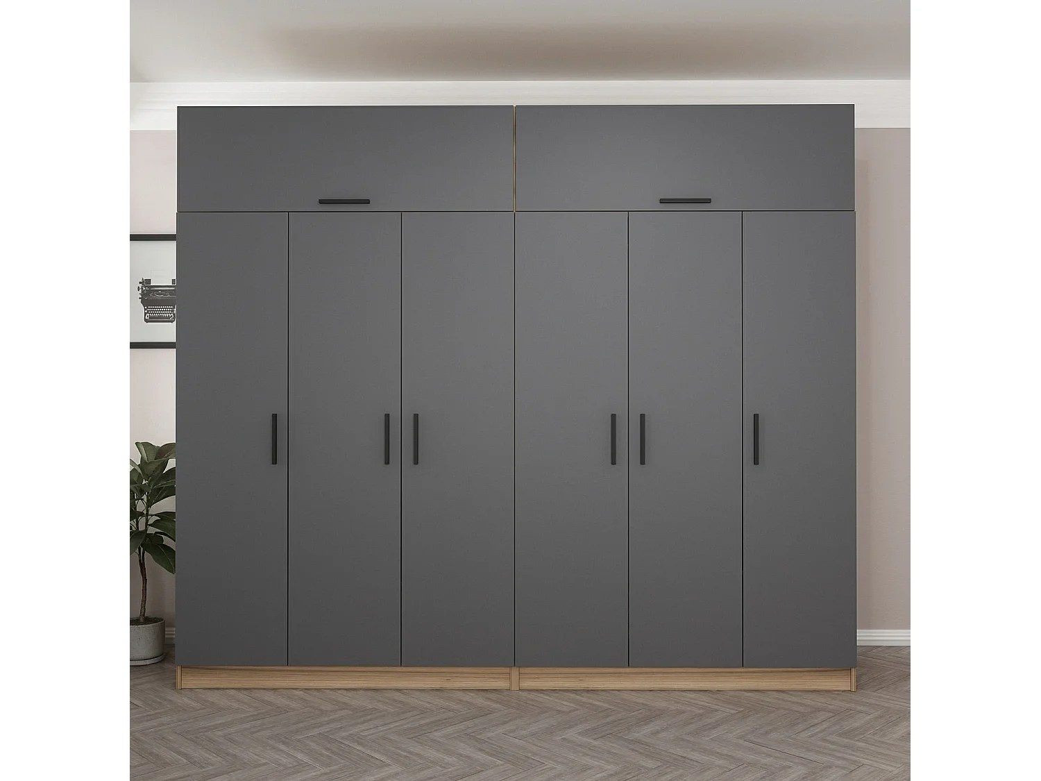 Armario Kale-7531 antracita 270x235x52 cm