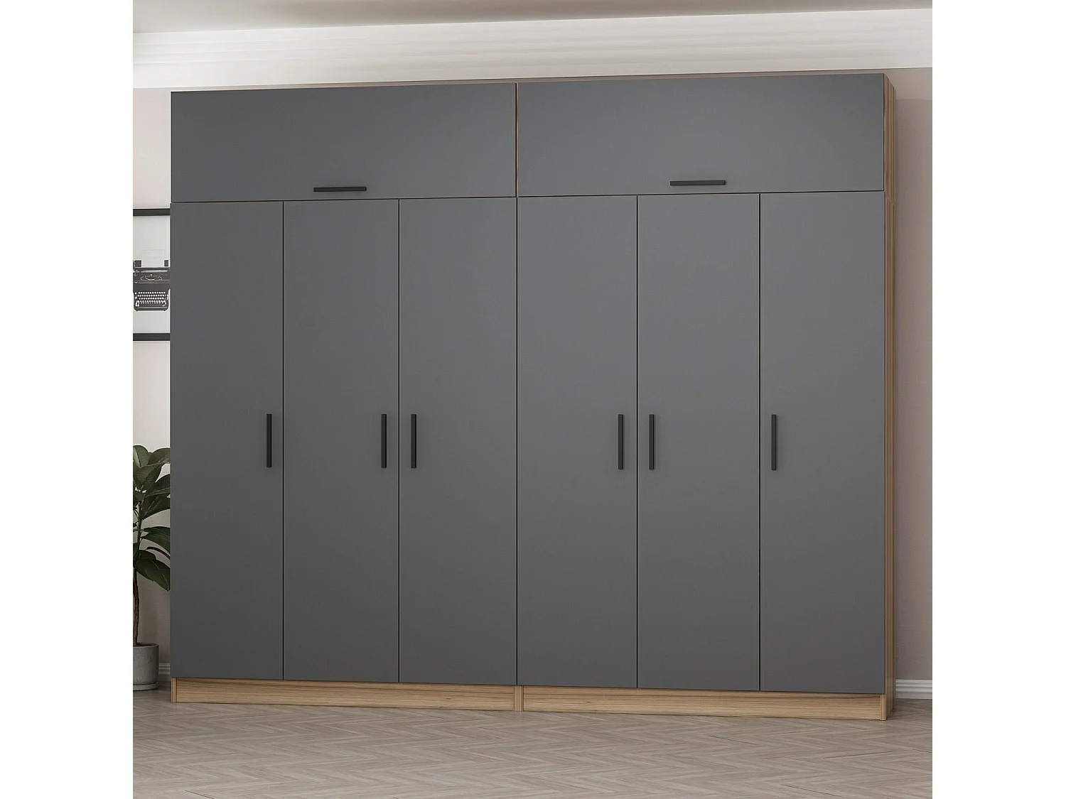 Armario Kale-7531 antracita 270x235x52 cm