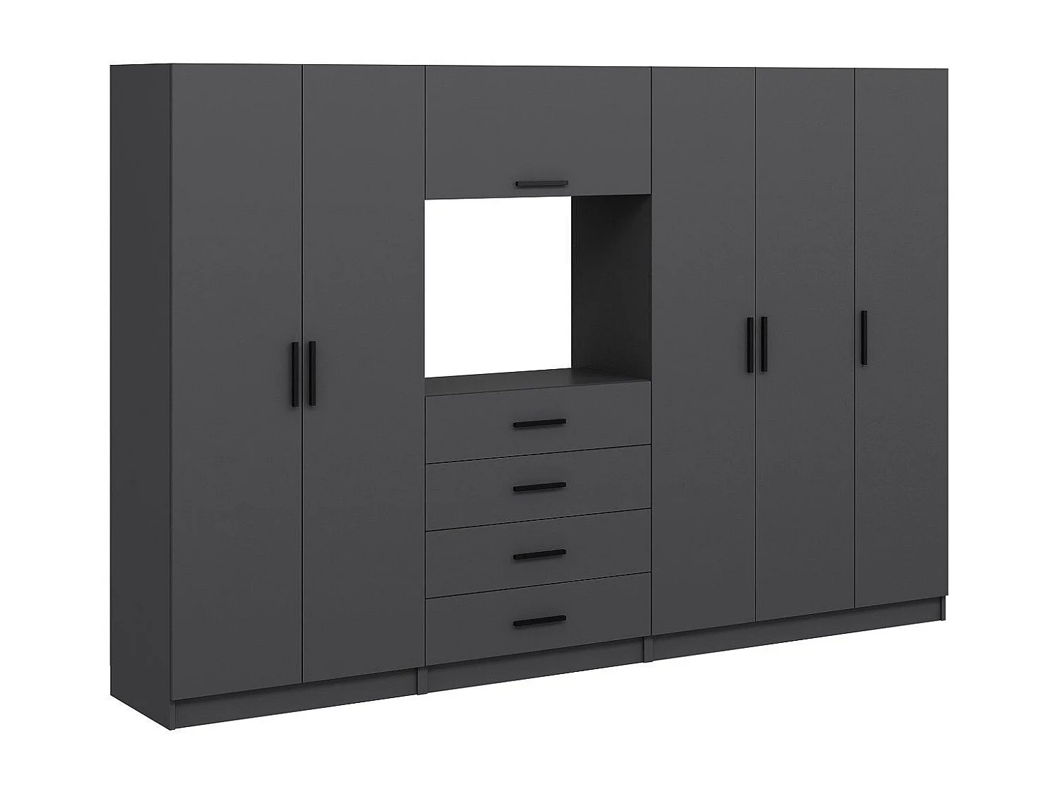 Armario Kale-7829 antracita 225x210x52 cm