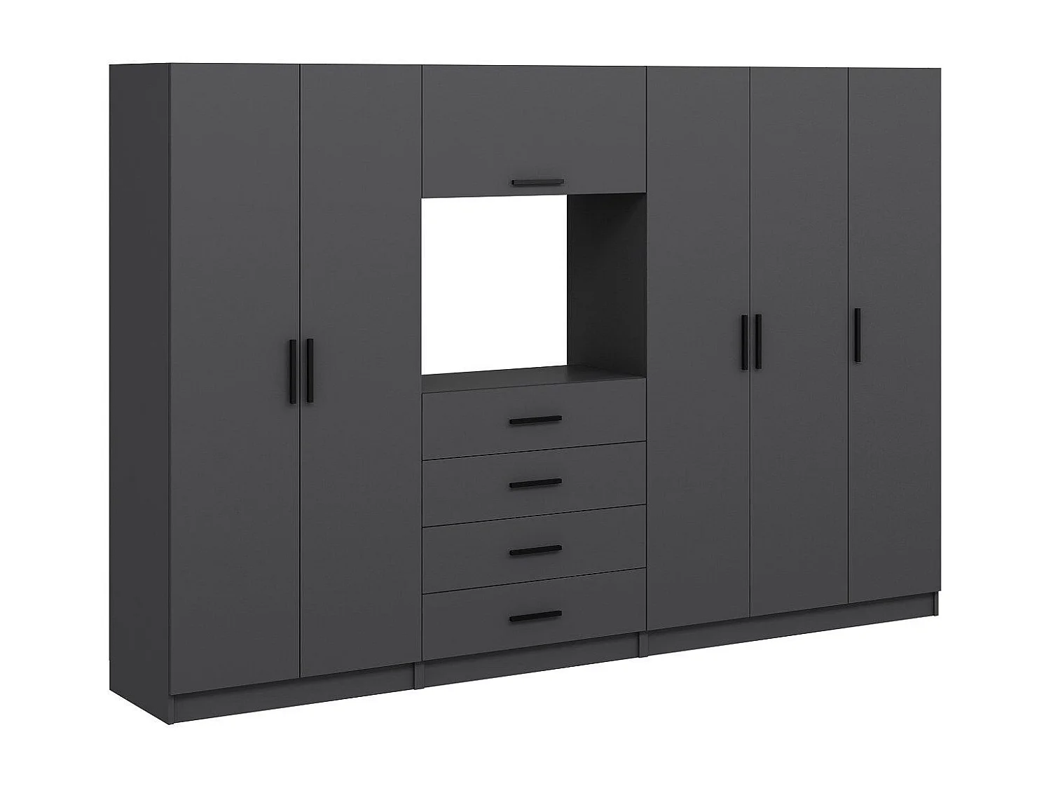 Armario Kale-7829 antracita 225x210x52 cm
