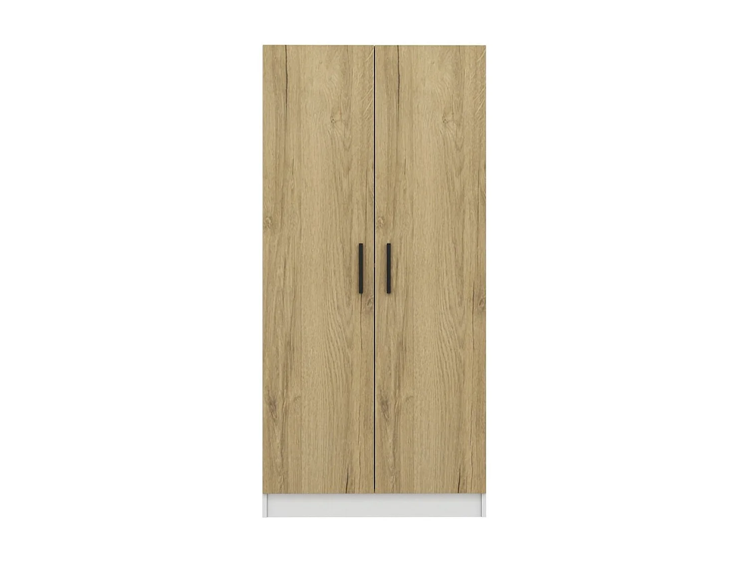 Guardaroba Kailua L100, Noce|Bianco, 190x90x52cm, Porte guardaroba: Con cerniere