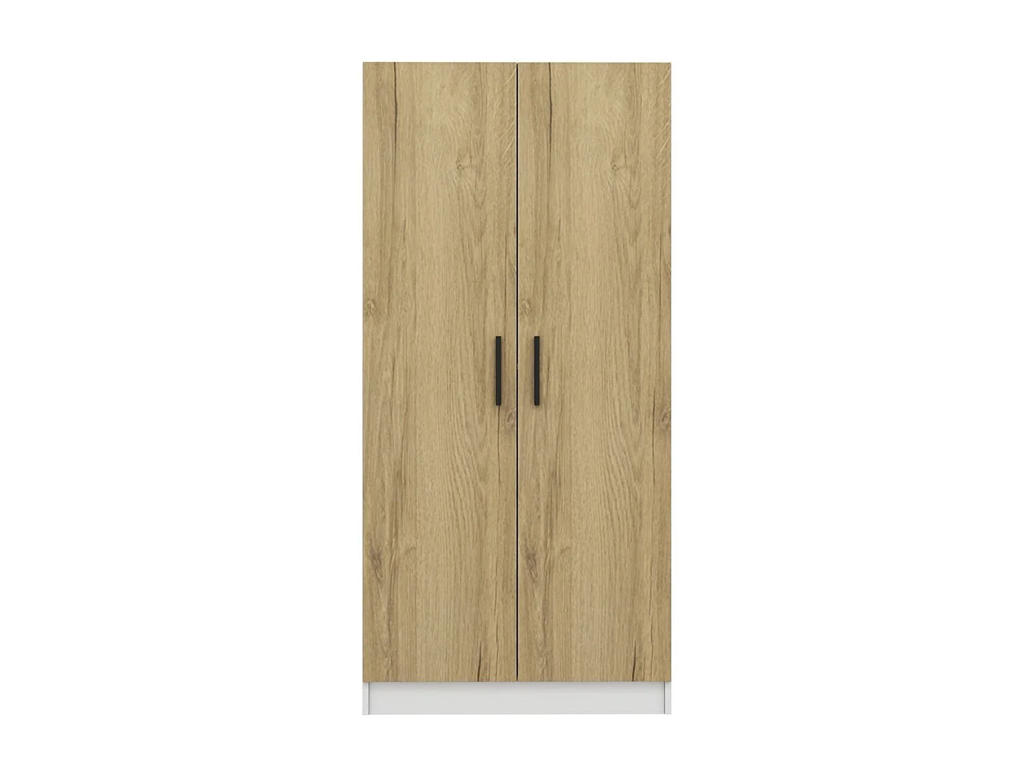 Guardaroba Kailua L100, Noce|Bianco, 190x90x52cm, Porte guardaroba: Con cerniere