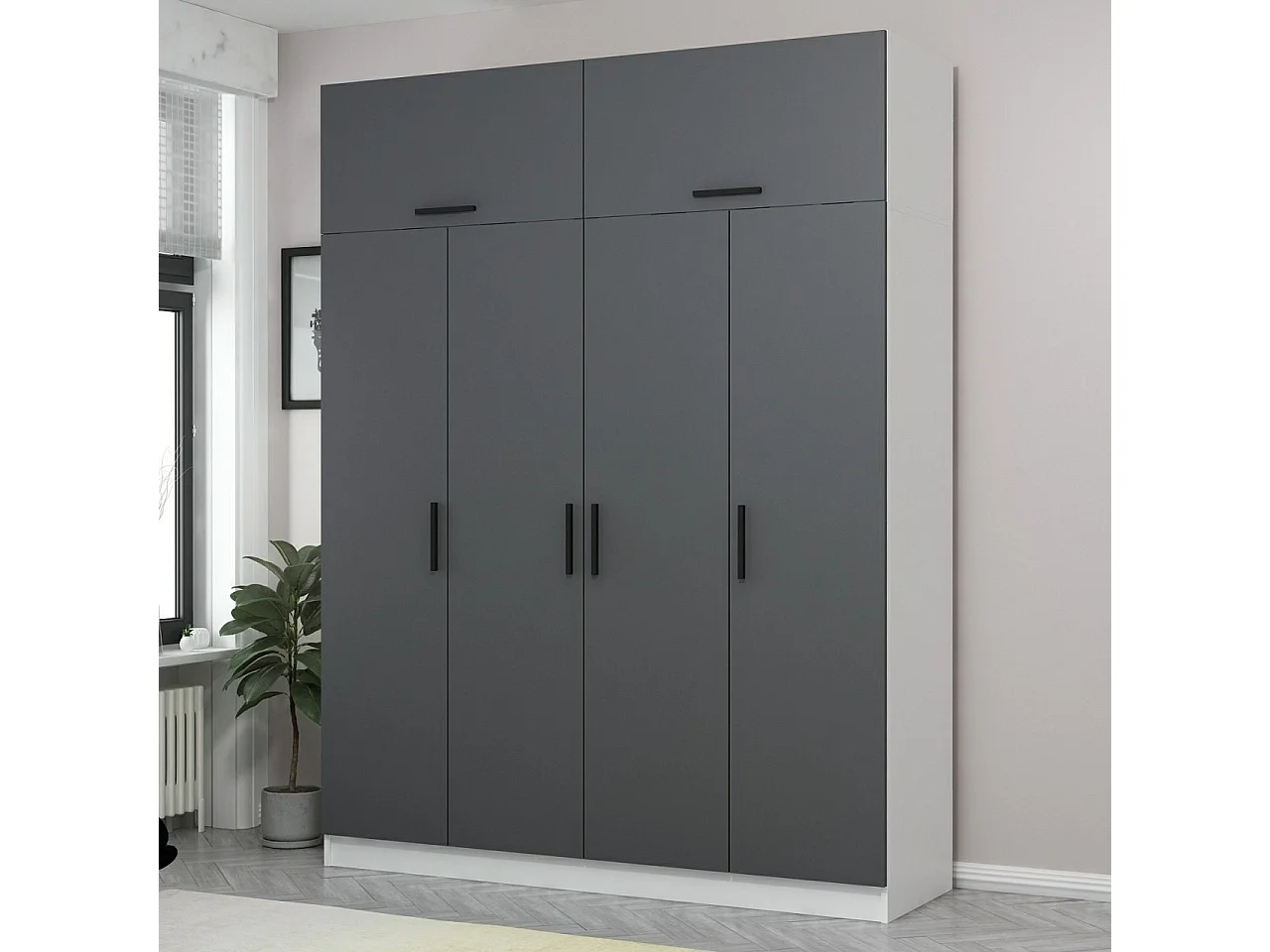 Armario Kale-5237 antracita 180x255x52 cm