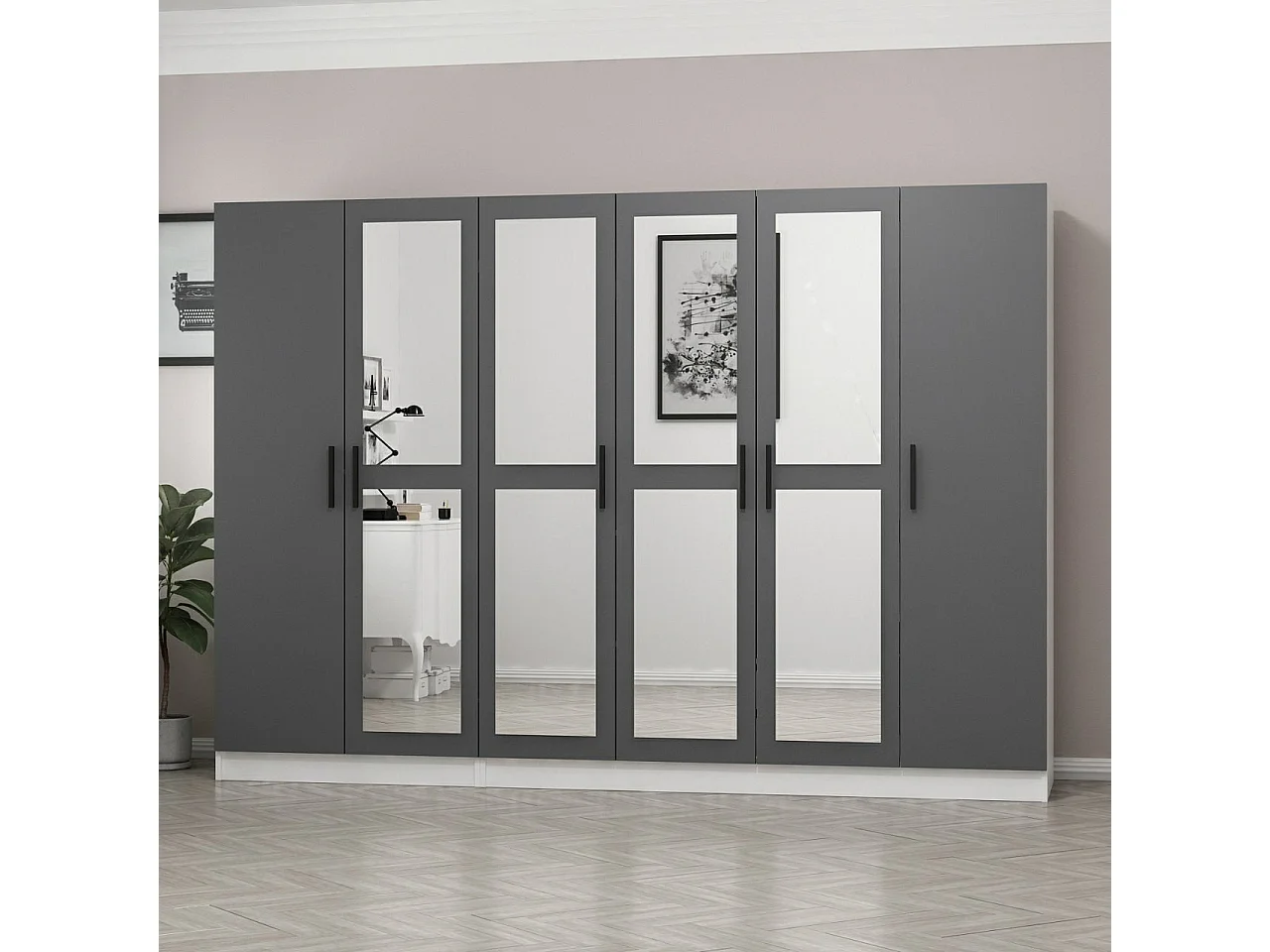 Armario Kale-4961 antracita 225x190x52 cm