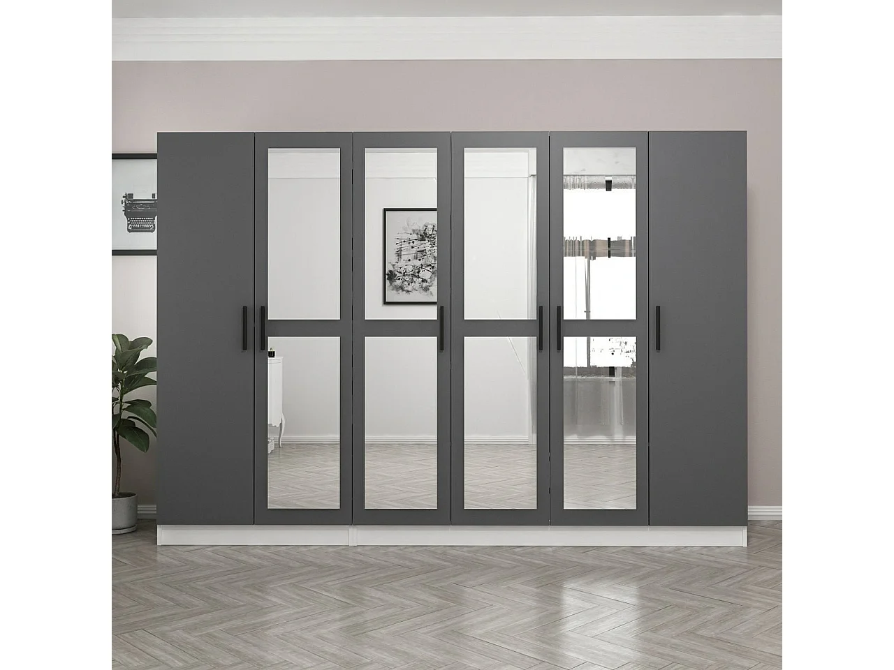 Armario Kale-4961 antracita 225x190x52 cm