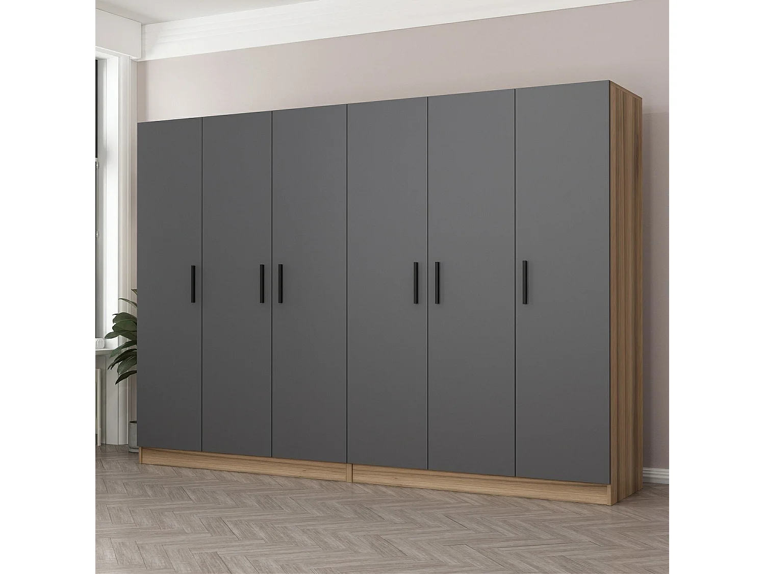 Armario Kale-7641 antracita 270x210x52 cm