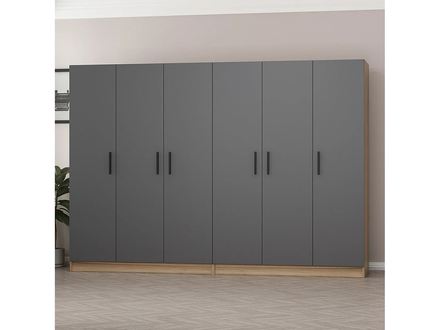 Armario Kale-7641 antracita 270x210x52 cm