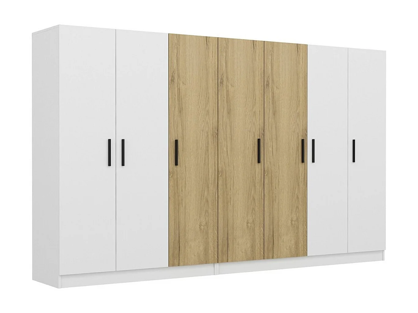 Armario Kale-3114 color nogal blanco 315x190x52 cm