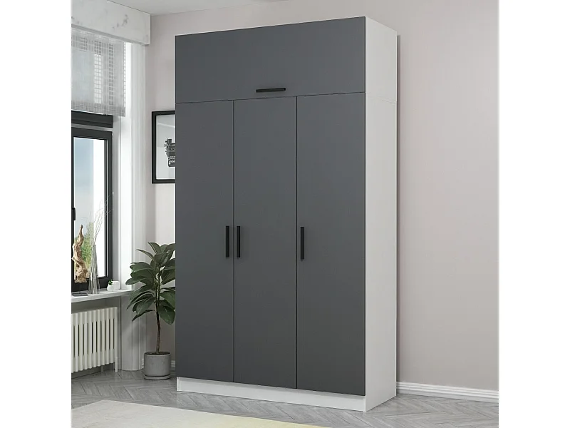 Armario Minar 255 antracita blanco 135x255x52 cm