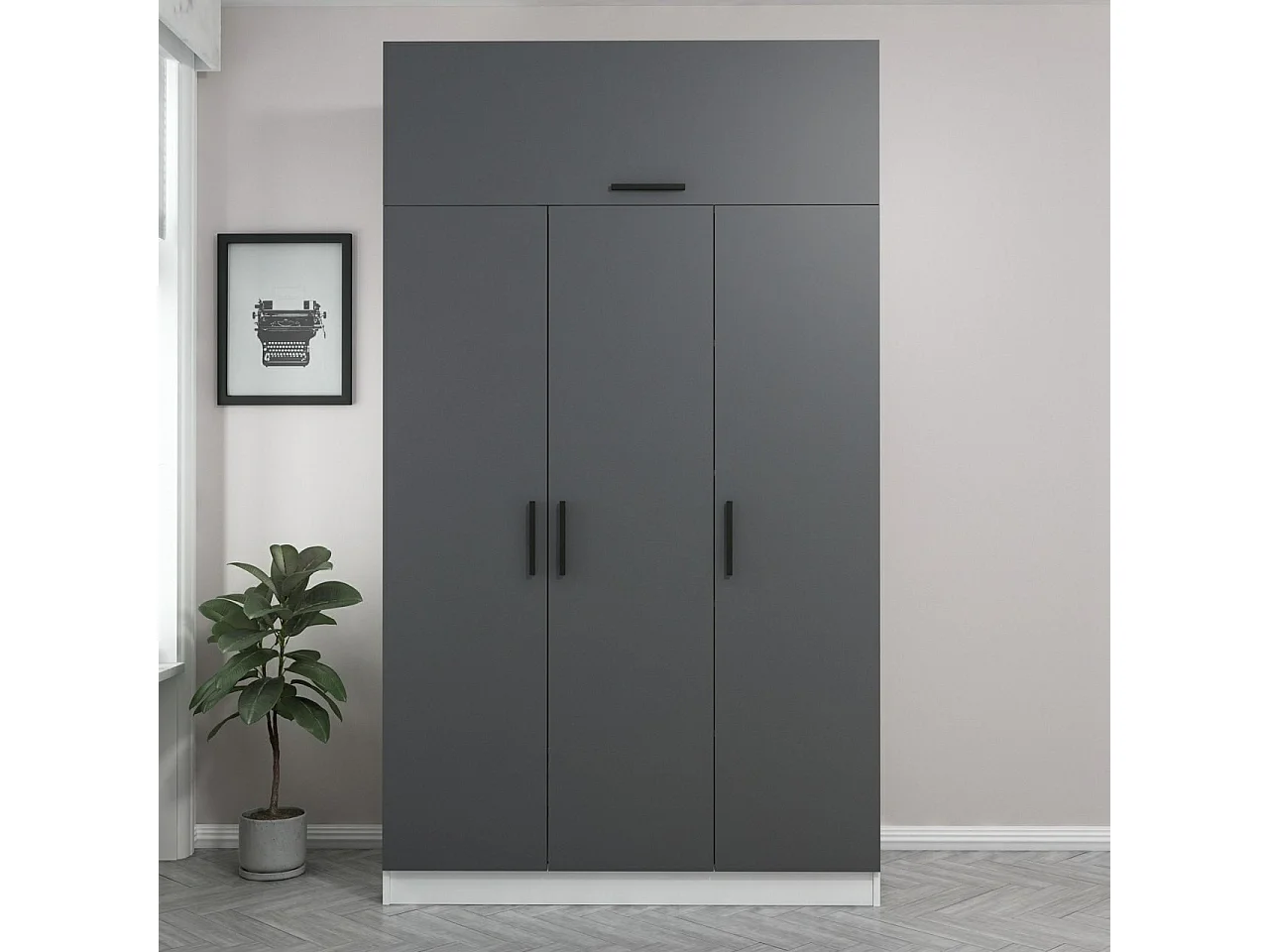 Armario Minar 255 antracita blanco 135x255x52 cm