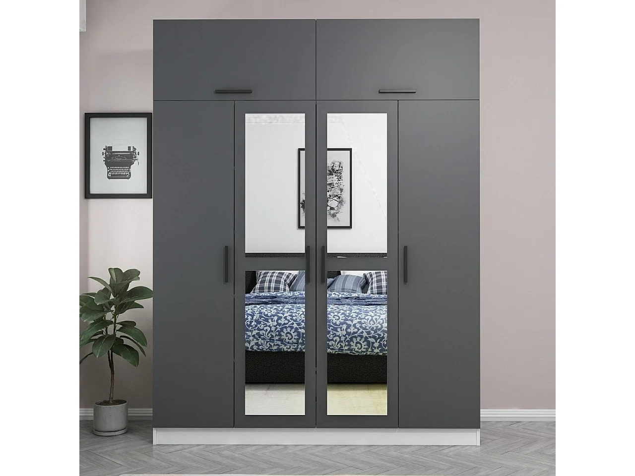 Armario Kale-5156 antracita 180x235x52 cm