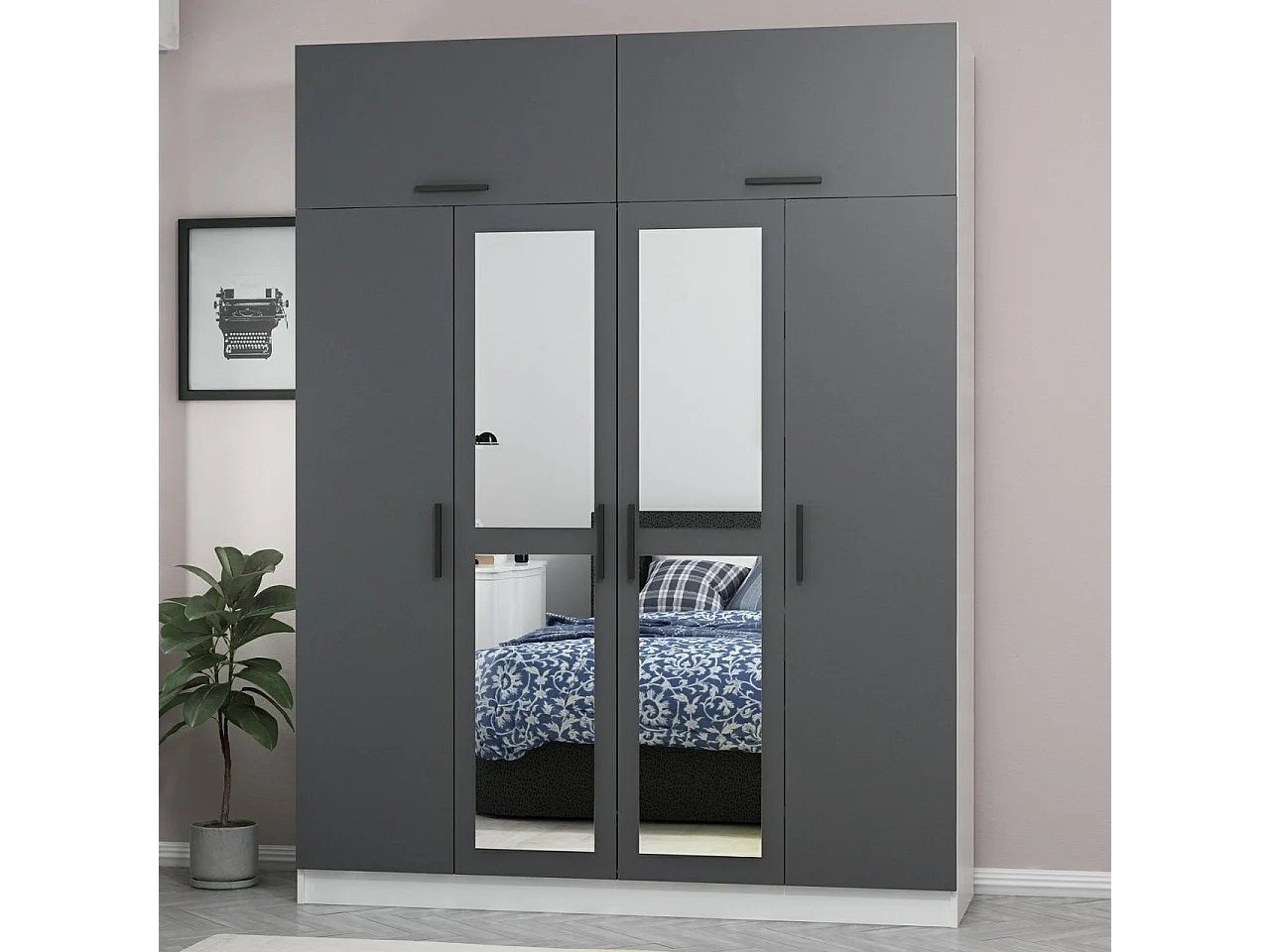 Armario Kale-5156 antracita 180x235x52 cm