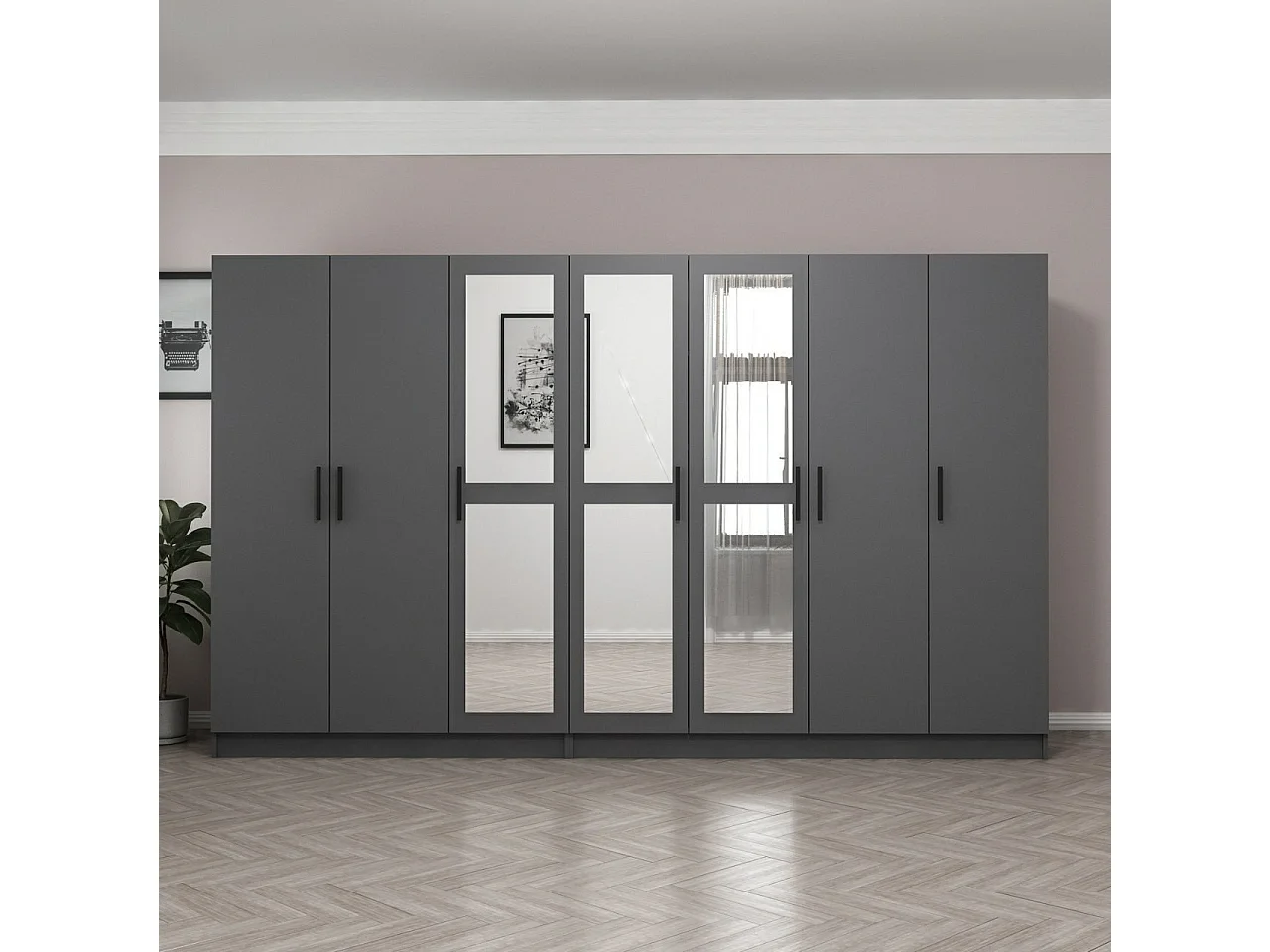 Armario Kale-4993 antracita 315x190x52 cm