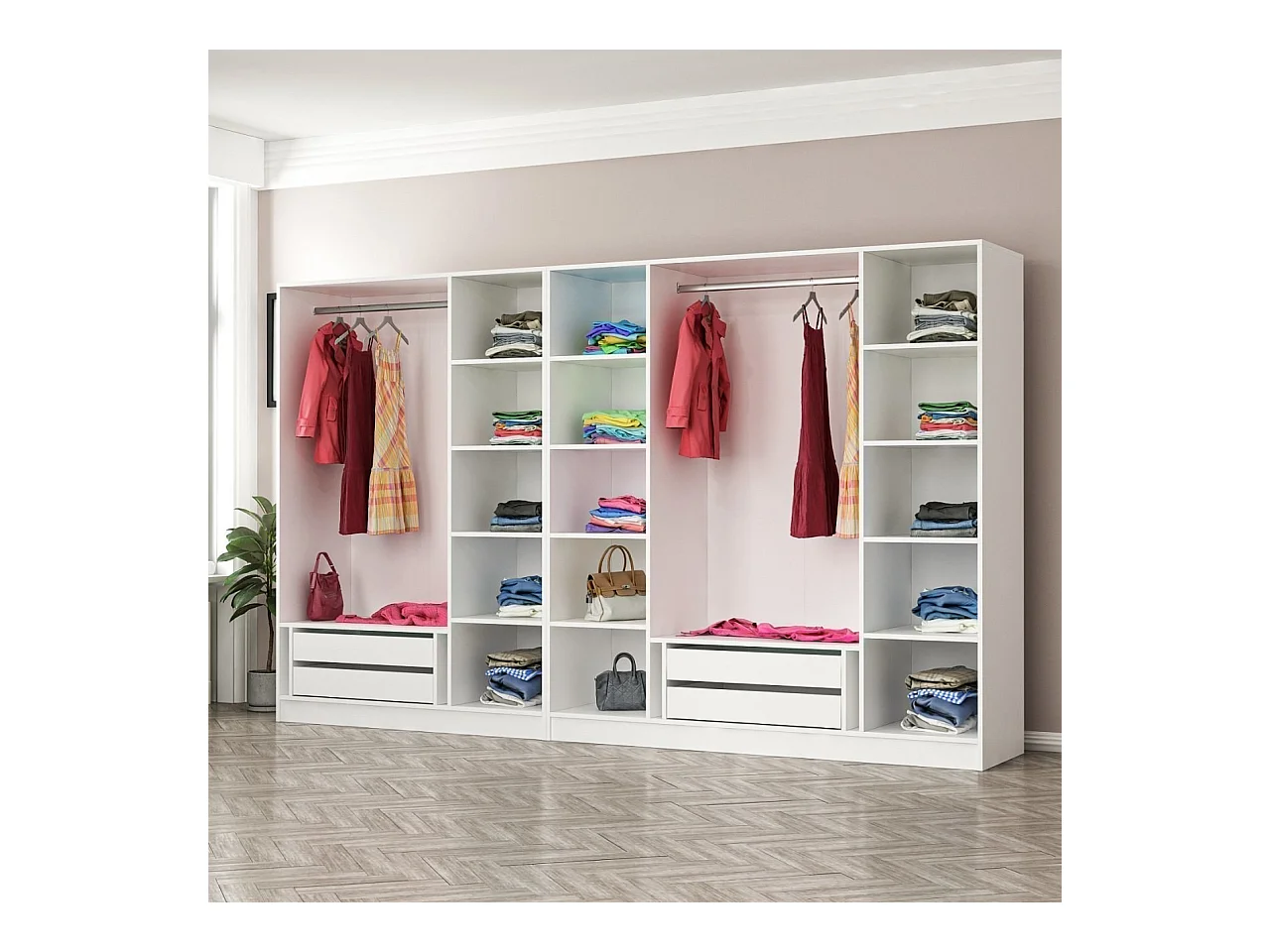 Armario Kale-3809 blanco 315x210x52 cm