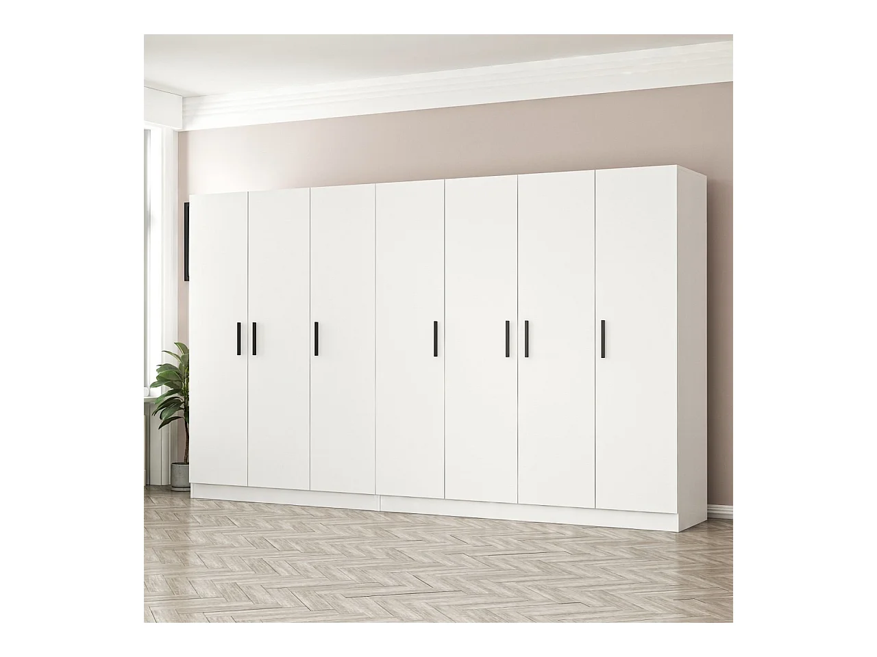 Armario Kale-3809 blanco 315x210x52 cm