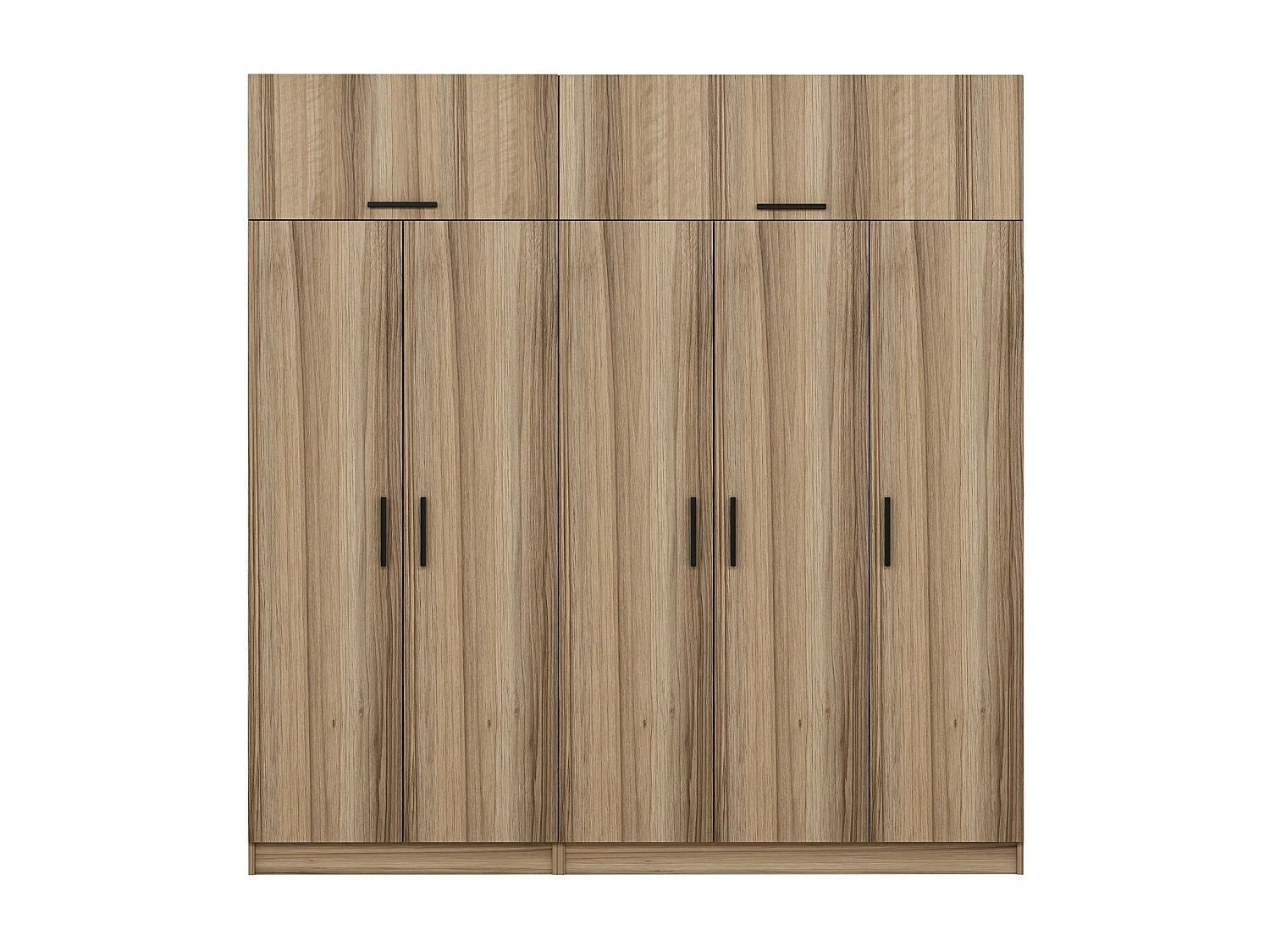 Guardaroba Kailua L264, Quercia, 255x225x52cm, Porte guardaroba: Con cerniere